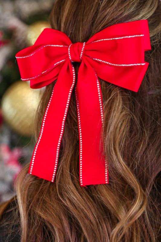 Pretty Little Red Bow Hair Clip