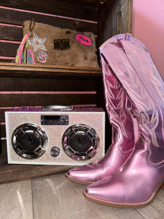 Iridescent Bling Wireless Boombox with Fm Radio