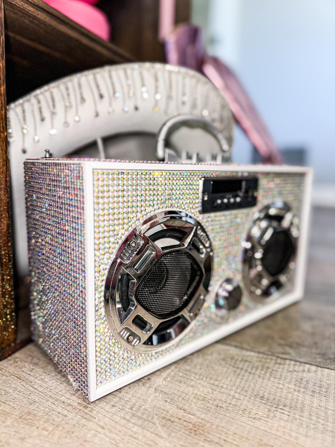 Iridescent Bling Wireless Boombox with Fm Radio